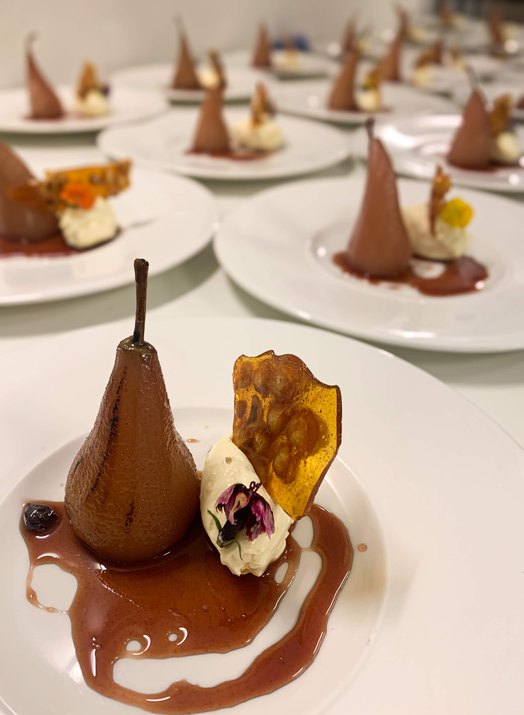 Green Cow Catering - Chef Harry Gould - Devon & Somerset Pear dessert